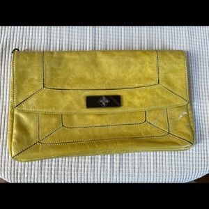 Bcbg clutch yellow leather
